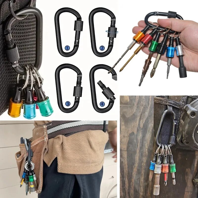 6 pçs 1/4 Polegada bit titular chaveiro, hex chave de fenda bits titular barra de extensão, mudança rápida parafuso bit titular para a maioria elétrica