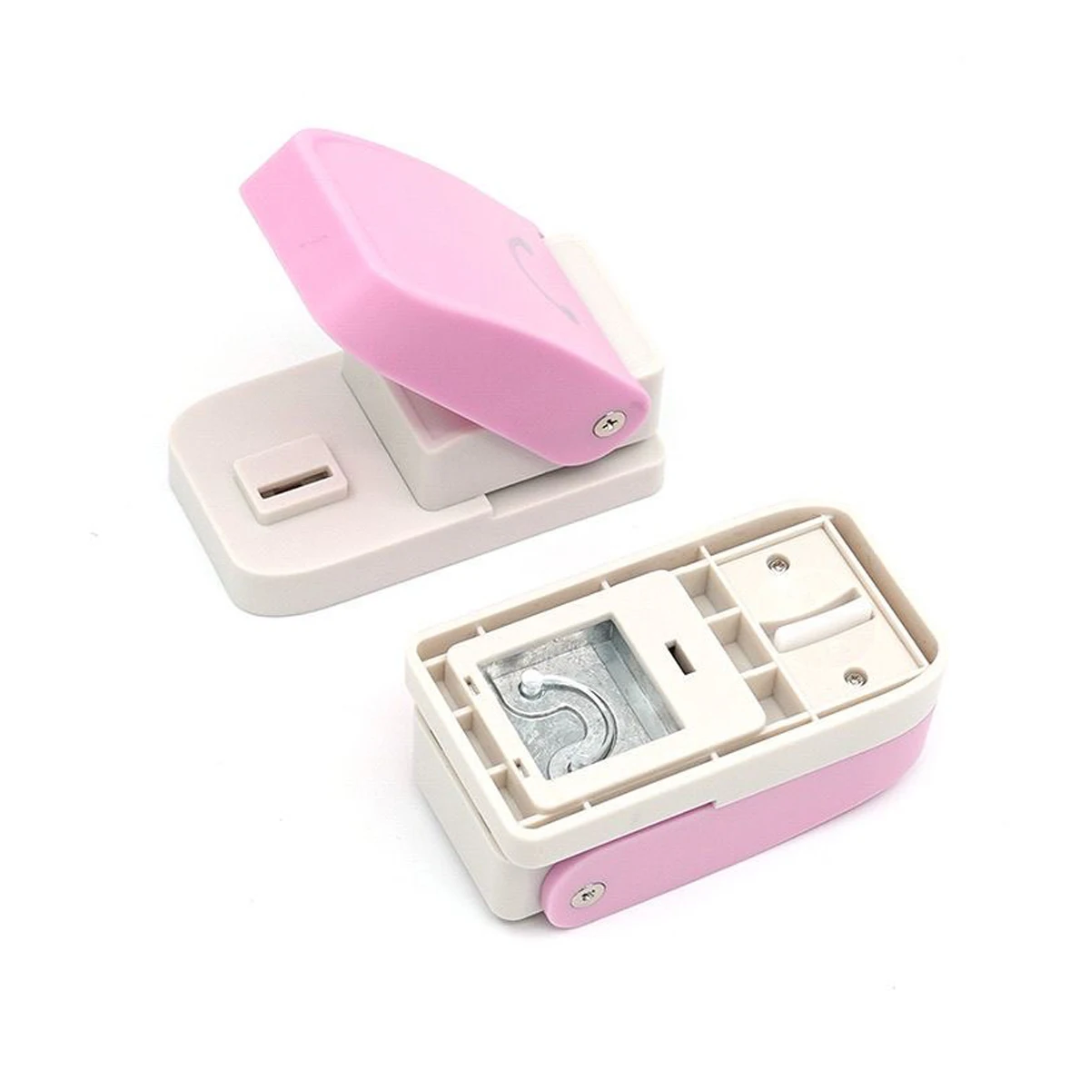 1pc keychain embossing machine, keychain hole puncher, handmade, smiley face pattern hole puncher (Color random)