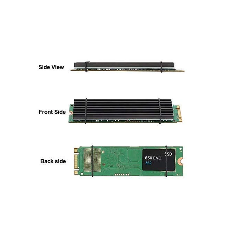 PCIe NVMe M.2 2280 SSD อลูมิเนียมฮีทซิงค์คูลเลอร์และแผ่นความร้อนซิลิโคน