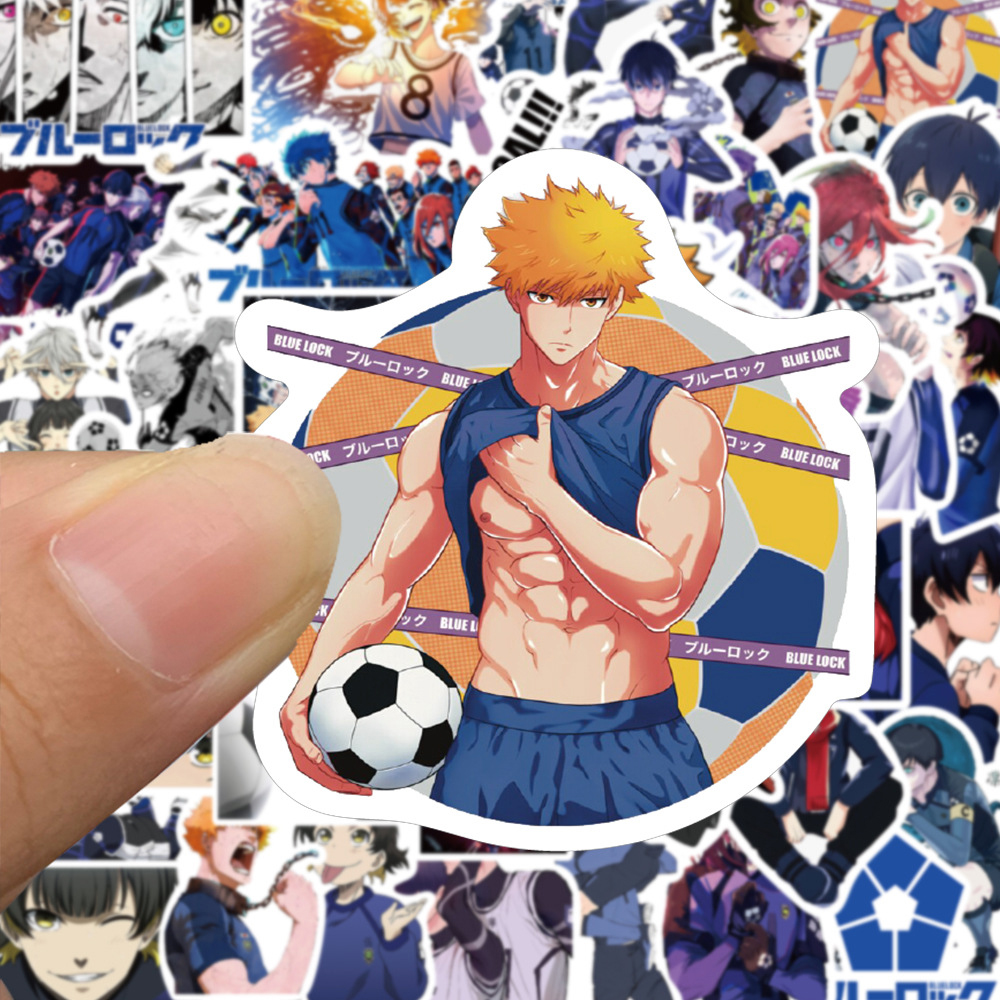 10/30/50 pçs azul bloqueio anime adesivos para crianças à prova dwaterproof água graffiti telefone portátil notebook legal dos desenhos animados adesivo decalques brinquedos presentes