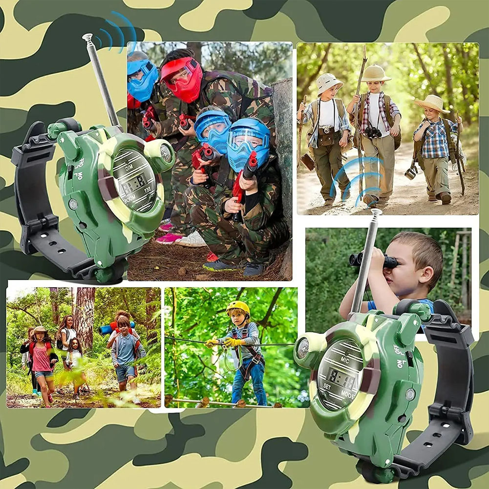 ของเล่นเพื่อการศึกษาของเด็ก2ชิ้นนาฬิกาวิทยุสื่อสารกลางแจ้ง