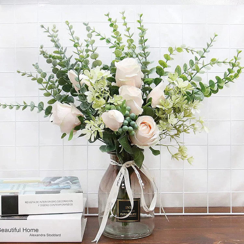 20 個人工植物ユーカリ残すホット販売クリスマスホームウェディングガーデン装飾壁花輪 Diy ギフトボックススクラップブック