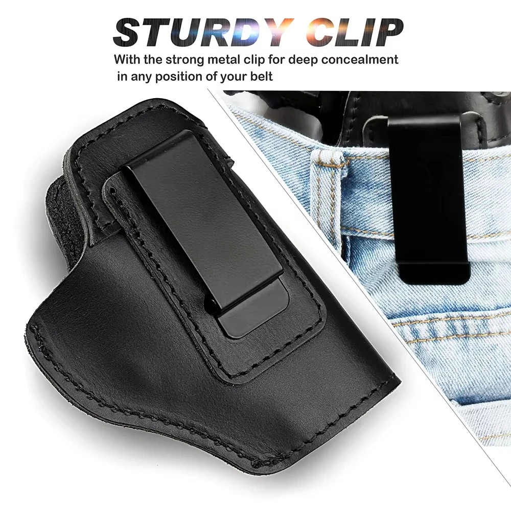 Links RECHTS Taktisches Lederholster für verdeckte Trage Airsoft IWB Pistolenholster für Glock 17 19 43X Sig P365 9 mm für die Jagd
