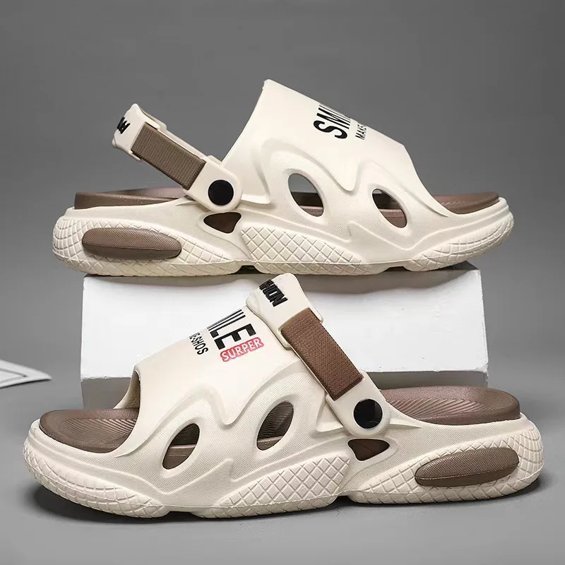 ผู้ชายรองเท้าแตะแพลตฟอร์มลื่นในร่มกลางแจ้ง Flip Flops แฟชั่นน้ําหนักเบาสองสวมใส่รองเท้าแตะชายหาดกลางแจ้งรองเท้าสําหรับชาย