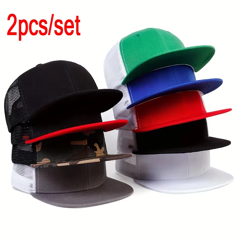 Fashion Baseball Cap Blank Mesh Camouflage Solid Color Hip Hop Hat Outdoor Sports Visor Snapback Hats Trucker Caps