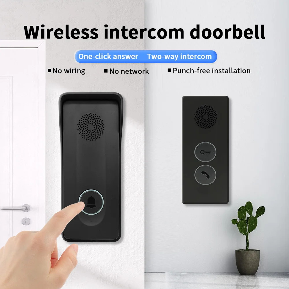 ANJIELO Wireless Two-way Voice Intercom Doorbell One-button Unlock Ultra-long Standby 800m Long Distance Signal