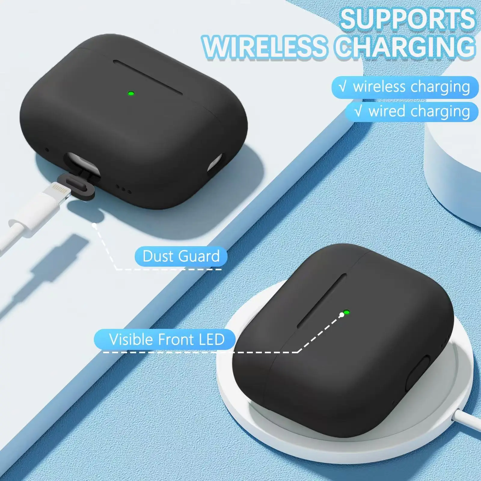 For Airpods pro 2 case Cover with Cleaner Kit Soft Silicone Protective Case for Apple Airpods pro case Generation