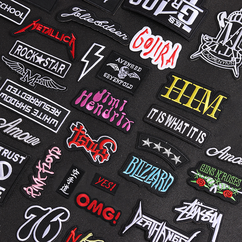 Parches para planchar con banda, apliques bordados para ropa, suministros de costura, insignias decorativas hechas a mano, ROCK MUSIC