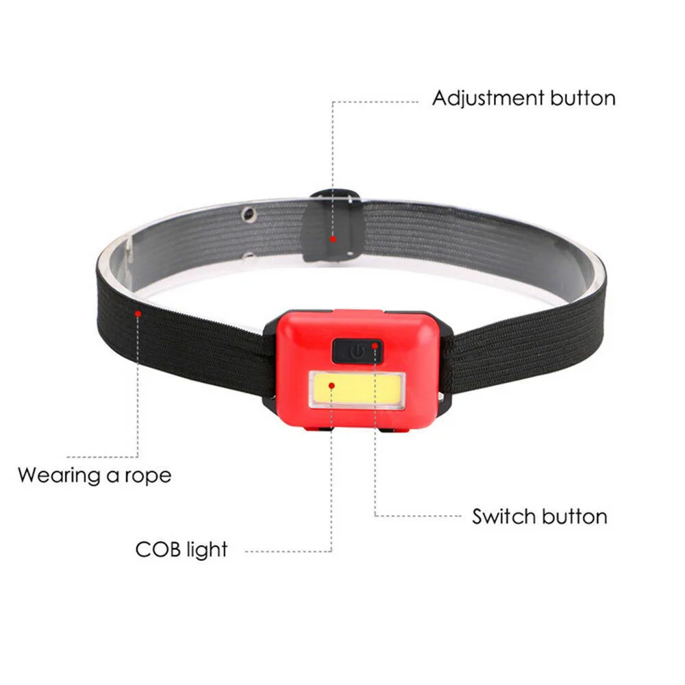 Color aleatorio pequeño COB faro cabeza lámpara antorcha lampe Mini faro linterna casco pesca AAA batería camping