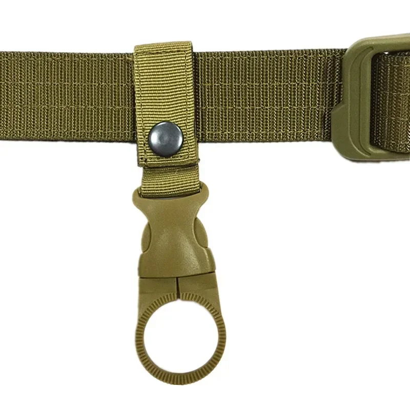 Gancio con fibbia in tessuto Clip porta bottiglia d'acqua Nylon esterno EDC Moschettone da arrampicata Cintura Zaino Gancio Moschettone da campo Clip da cintura