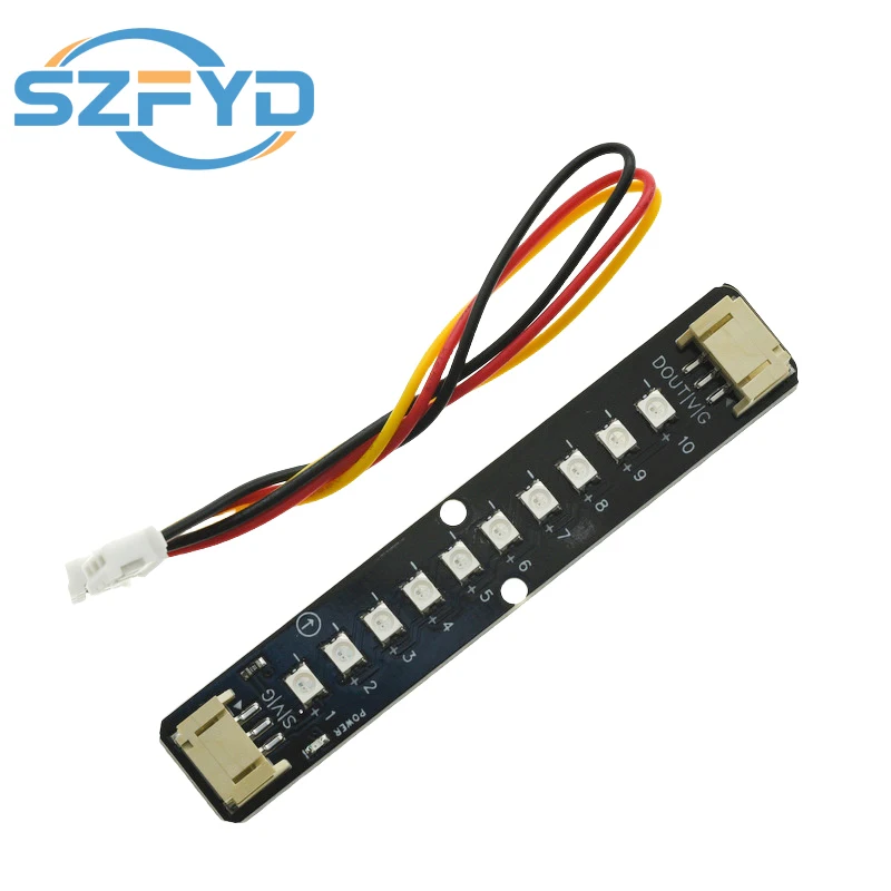 Tira de luces LED RGB de 10 bits, WS2812B programable, 5V, cambio de Color, tira de luces colorida para Kit Arduino ESP32, 1 Uds.