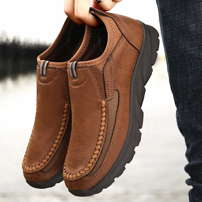Männer Casual Schuhe Atmungs Loafers Turnschuhe 2021 Neue Mode Komfortable Flache Handgemachte Retro Freizeit Müßiggänger Schuhe Männer Schuhe