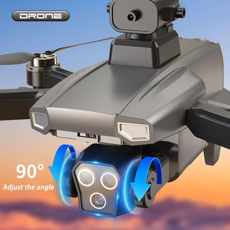 Drone profissional hd 4k com câmera dupla wifi fpv, drone para evitar obstáculos, fotografia aérea e câmera drone, brinquedo de aniversário