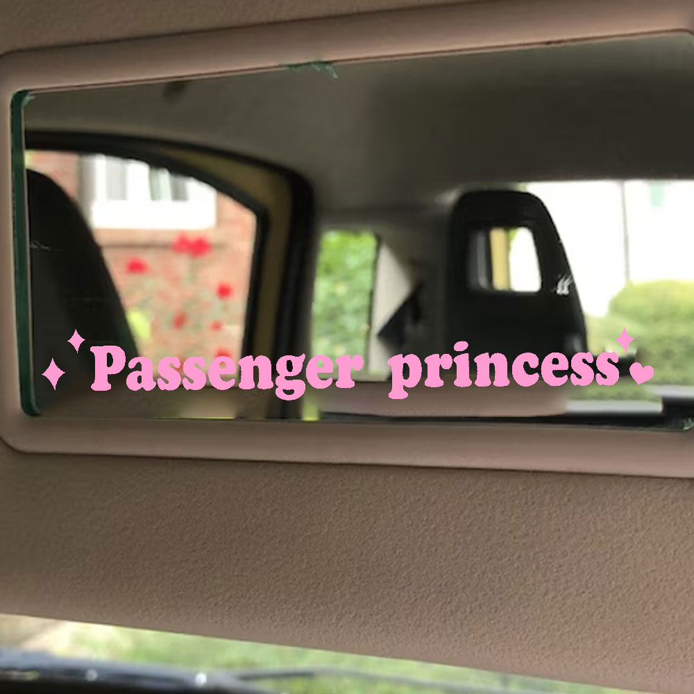 Pegatinas de texto para coche, decoración Interior de princesa de pasajero, espejo retrovisor, pegatinas de moda, calcomanías de vinilo de PVC deportivas creativas