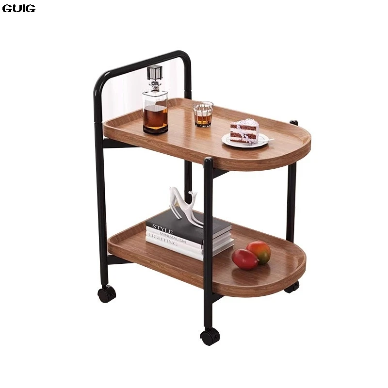 GUIG Double Side Several Home With Wheeled Shelving Sofa Side Several Bedroom Table Living Room Removable Trolley End Table Hot