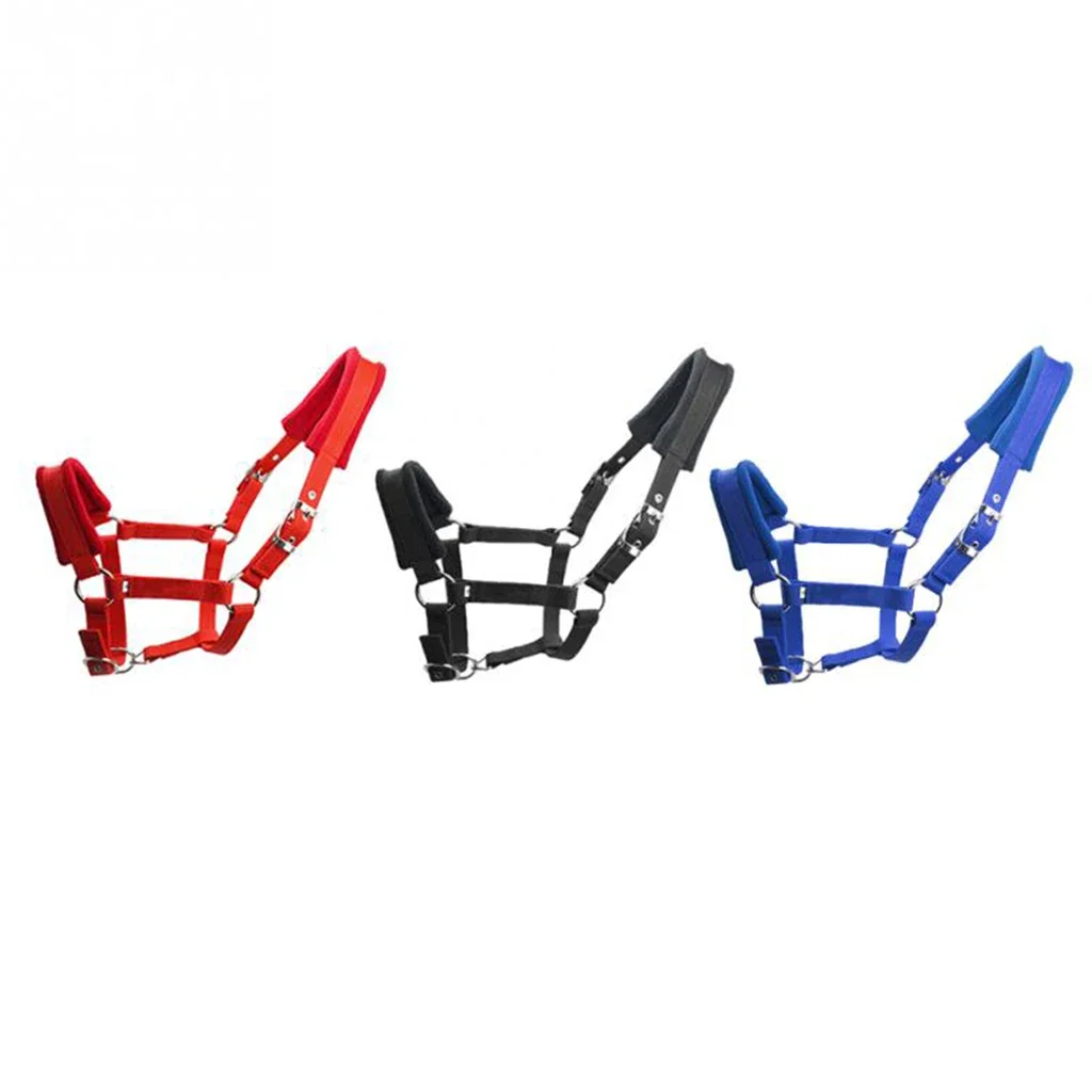 Brida Halter de caballo de poni acolchada suave, Collar de cabeza para montar a caballo, accesorios para cabeza occidental