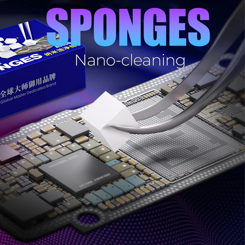 Esponjas de nano limpeza mecânica nc800, algodão de alta densidade, sem escória para placa mãe pcb, capa traseira, ferramenta de limpeza de câmera de vidro