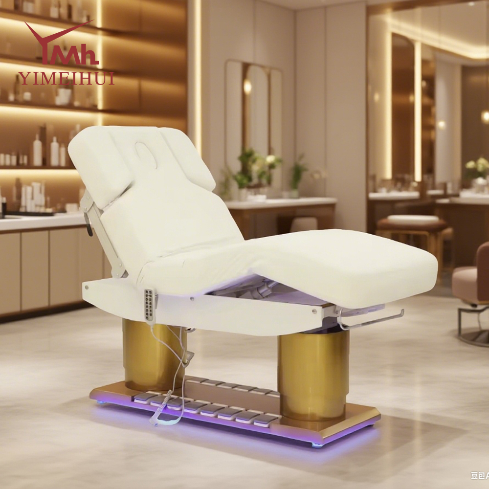 Многофункциональная мебель для спа-салона, современный складной электрический салон, металлическая массажная кровать для красоты лица