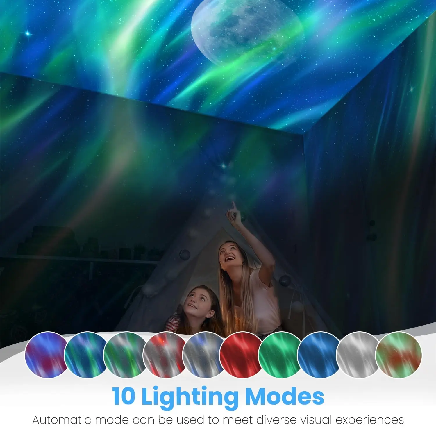 Galaxy Projector สําหรับเด็กหญิงและเด็กชาย, ไฟกลางคืนในห้องนอน, เครื่องฉายท้องฟ้าจําลอง, ของขวัญวันวาเลนไทน์, ตกแต่งคริสต์มาส