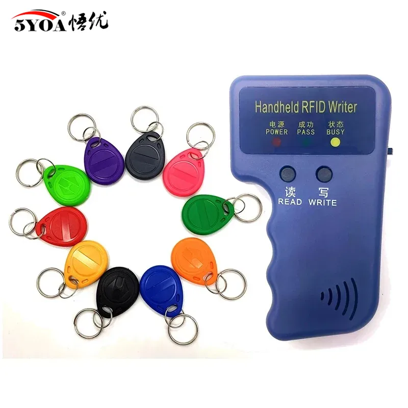 5YOA Handheld RFID Copier Writer Duplicator 125KHz EM4100 TK4100 Programmer Reader EM4305 T5577 Rewritable ID Keyfobs Tags