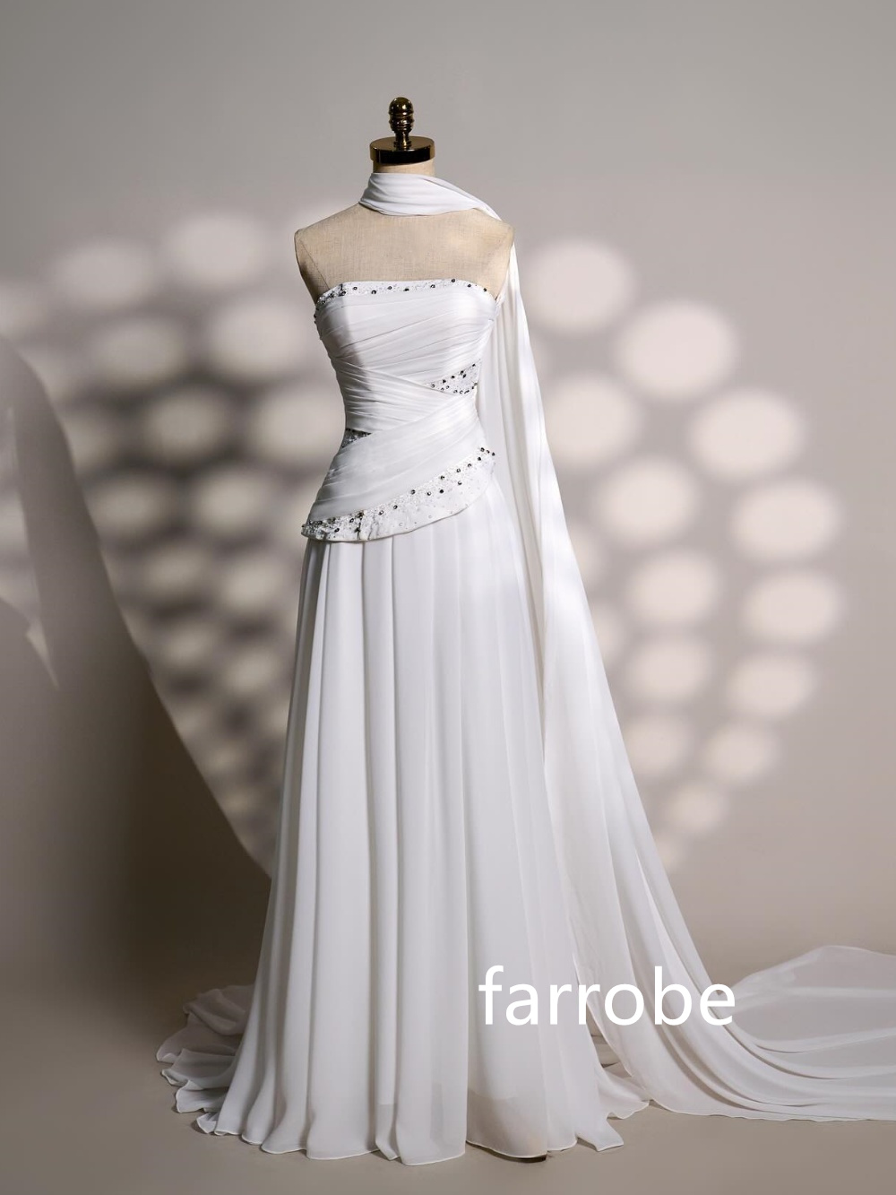 Customized Sexy Chiffon Pleat A-line Strapless Long Dresses Prom Dresses Classic Exquisite Modern Style Pastrol Unisex Chinese S