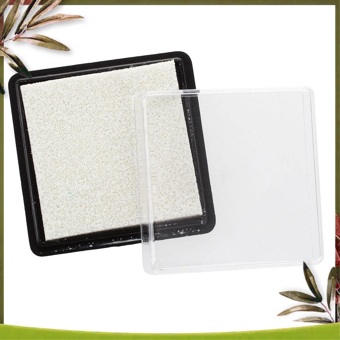 Nieuw-2 stuks inktkussen stempelkussen voor bruiloftsbriefdocument, wit en zilver