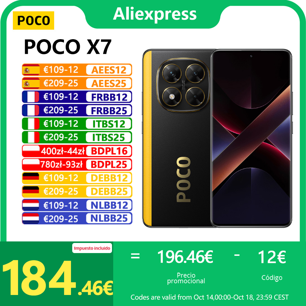 POCO X7 5G, NFC, handy, Dimensity 7300-Ultra, 6,67" 1,5K 120Hz Display, 50MP Kamera, 5110mAh Akku,Ladegerät nicht im Lieferumfang enthalten