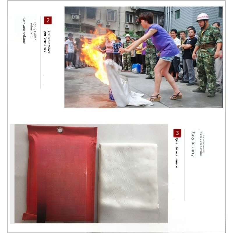 1m/1.5m/1.8m/2m Fire Blankets High-Temperature Resistant, Heat-Insulating, Fire-Preventing Escape & Fire-Fighting Blankets