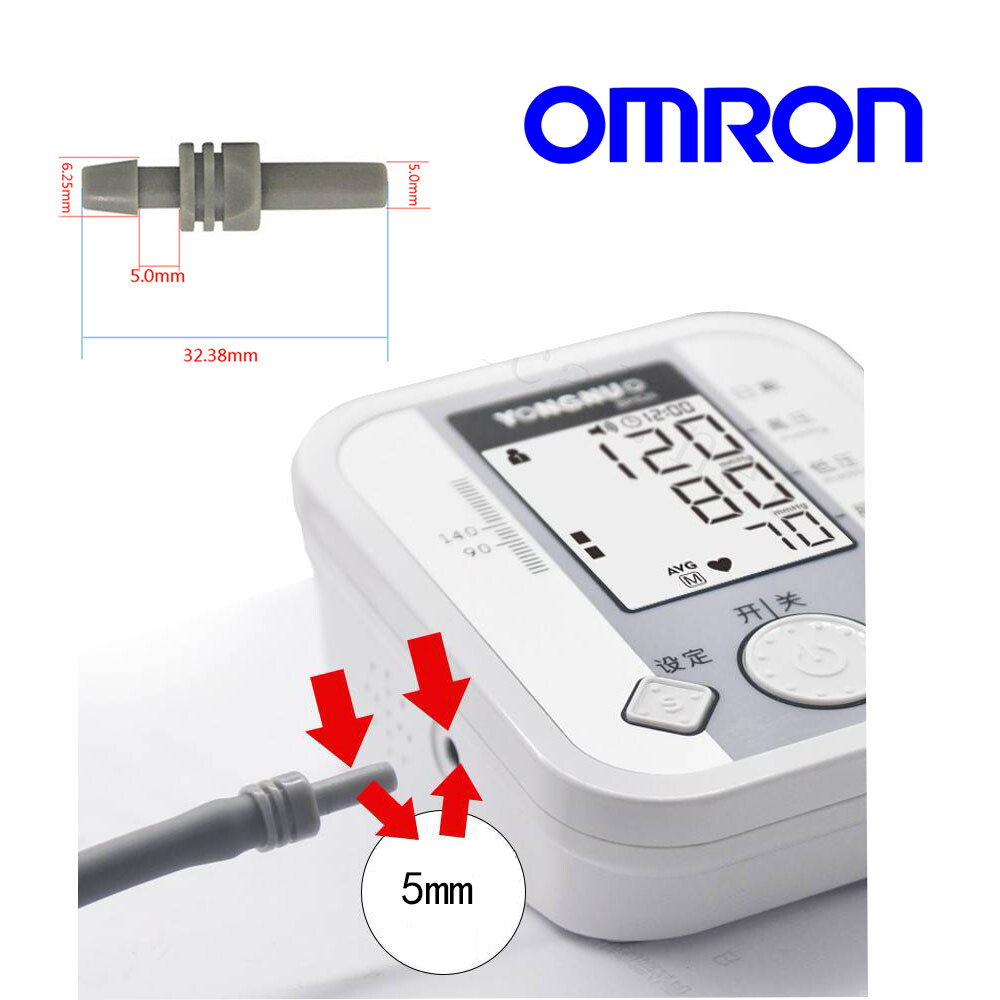 Conectores de tubo de línea aérea, válvula en línea de plástico para Omron, tonómetro de brazo automático, esfigmomanómetro, manguito de presión arterial, manguera de aire