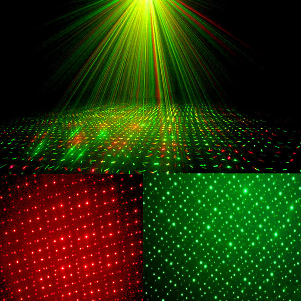 LED Disco DJ Party Laser Projector Light Auto Flash Sound Activate Red & Green Stage Lighting Effect Xmas Party Club Laser Light
