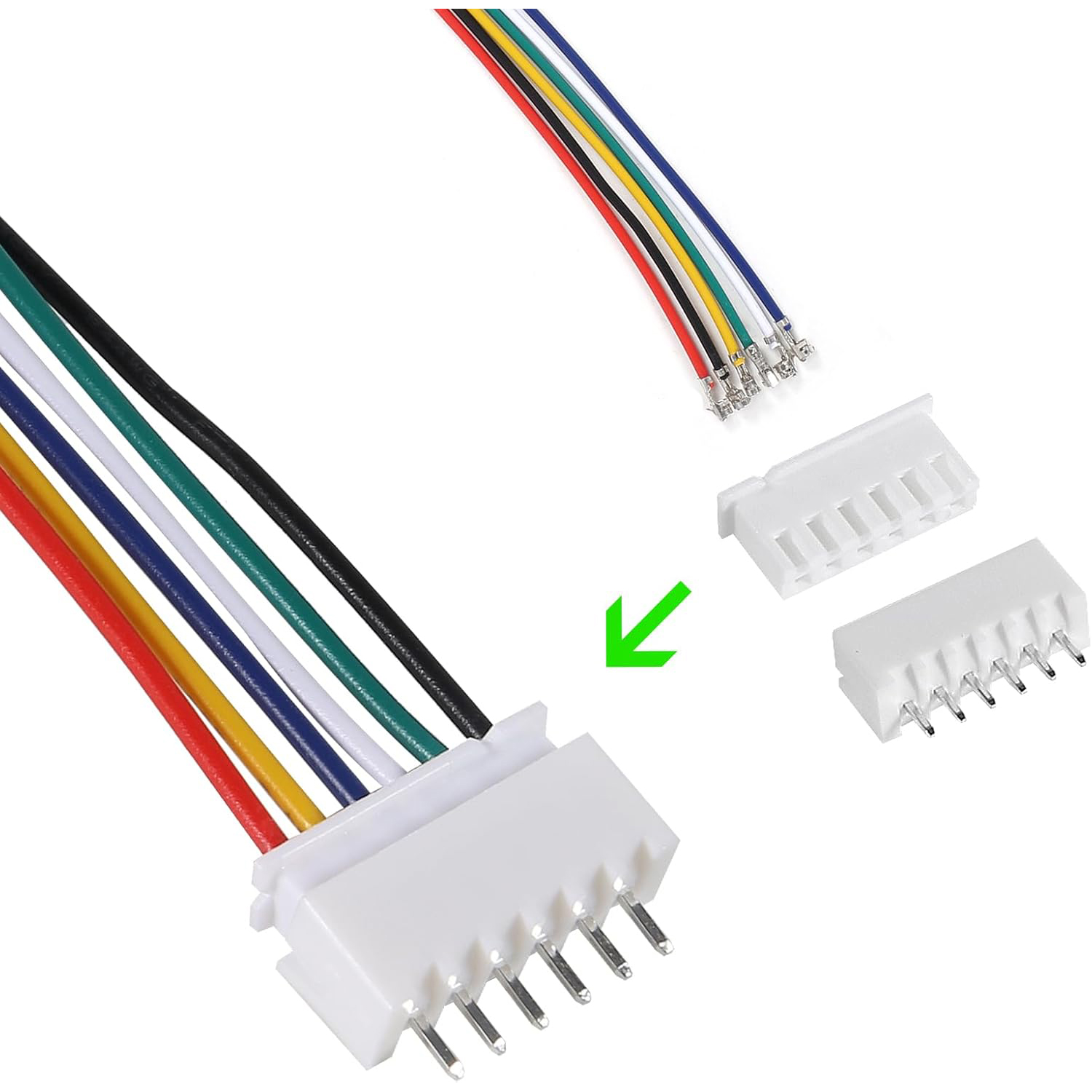 Kit de enchufe de conector JST-XH de 2,54mm con Cable macho y hembra prensado de 2,54mm, conector JST de carcasa de 2/3/4/5/6/7 pines