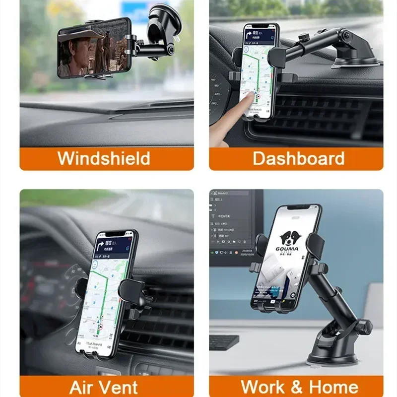 VIKEFON-Suporte Do Telefone Do Carro Sucker Universal, 360 °, Pára-brisa, Painel, Suporte Celular Móvel, Suporte para iPhone, Samsung, Xiaomi