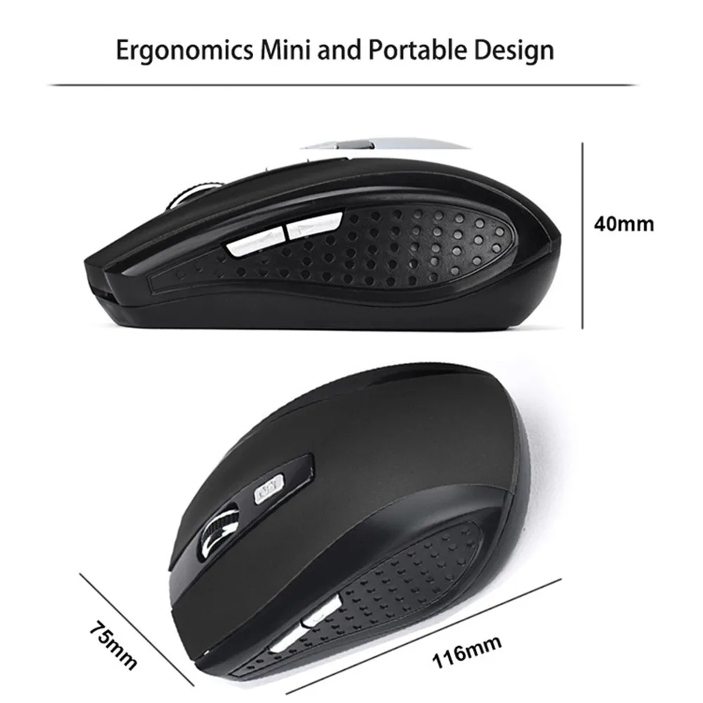 Wireless Mouse Ergonomics Mouse 2.4G Portable Mobile Optical Office Mouse Adjustable DPI Levels for Notebook PC Laptop MacBook