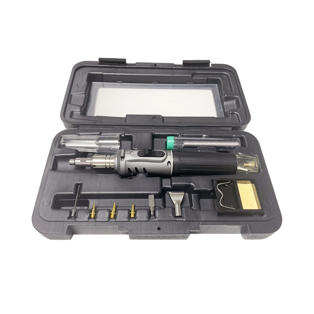 Juego de fundas de pistola para soldar de Gas 10 en 1, encendedor de butano de encendido automático multifuncional, Kit de herramientas de reparación de pluma de soplete de soldadura inalámbrica