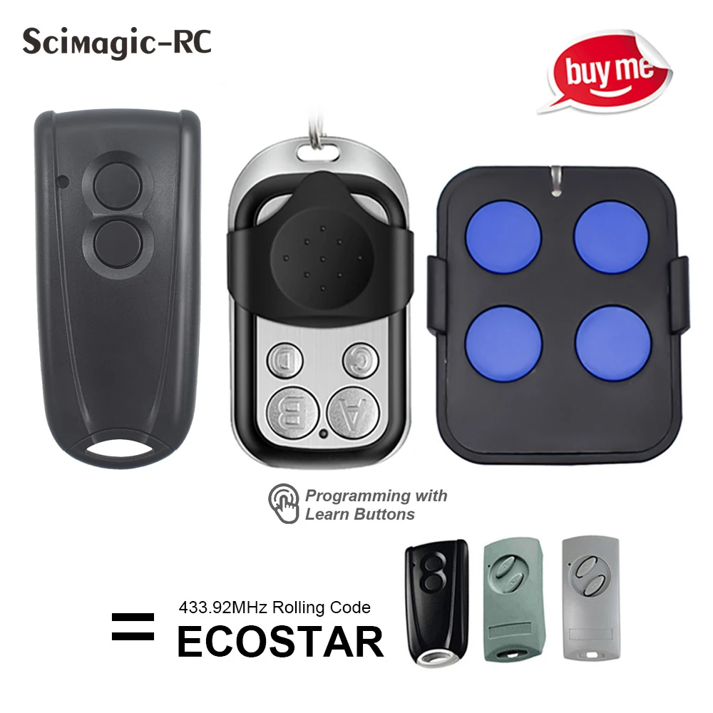 For RSC2 RSE2 433 Hormann ECOSTAR Garage Door Remote Control Gate RSC2-433 RSE2-433 Rolling Code Transmitter 433.92mhz