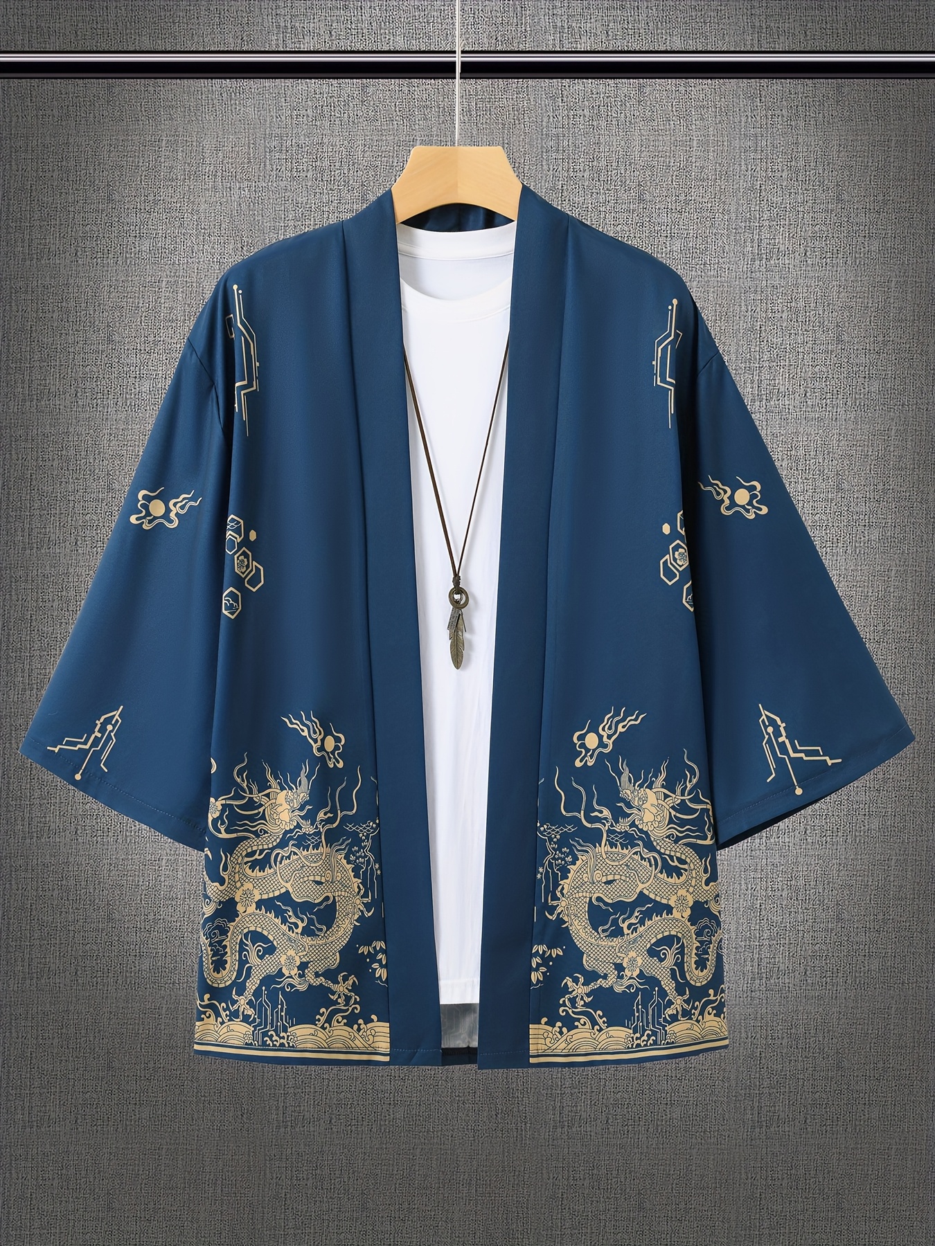 Kimono Unisex con estampado de dragón, cárdigan informal de moda, traje Yukata, ropa informal japonesa, ropa tradicional
