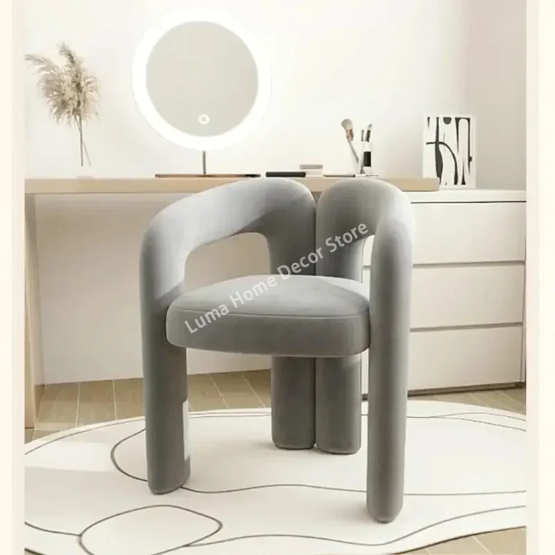 Richome Dressing เก้าอี้แต่งหน้า Flannel สตูลหรูหราสบายเก้าอี้สําหรับโต๊ะเครื่องแป้งห้องรับแขกร้านเสื้อผ้า Modern Design