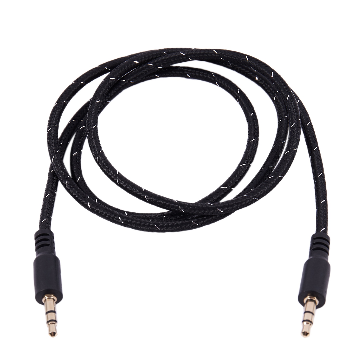 El más nuevo cable auxiliar de audio estéreo macho a macho de 1M 3,5 mm para teléfono de coche, negro
