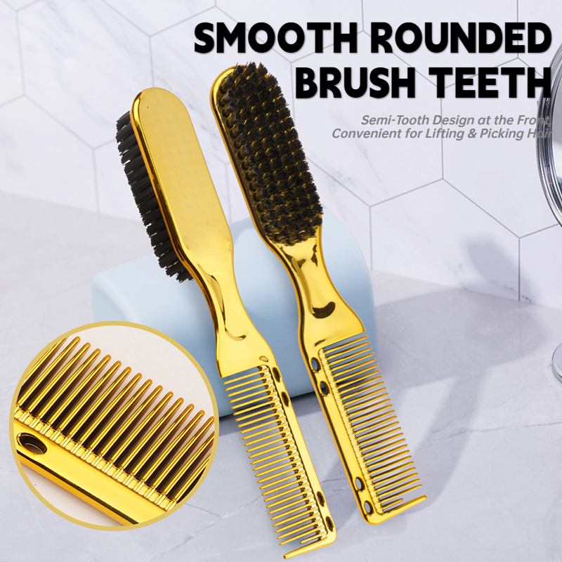 Double-sided Professional Barber Neck Brush Comb Black Small Hair Styling Comb Shaving Beard Salon Carving Duster Cleaning Brush
