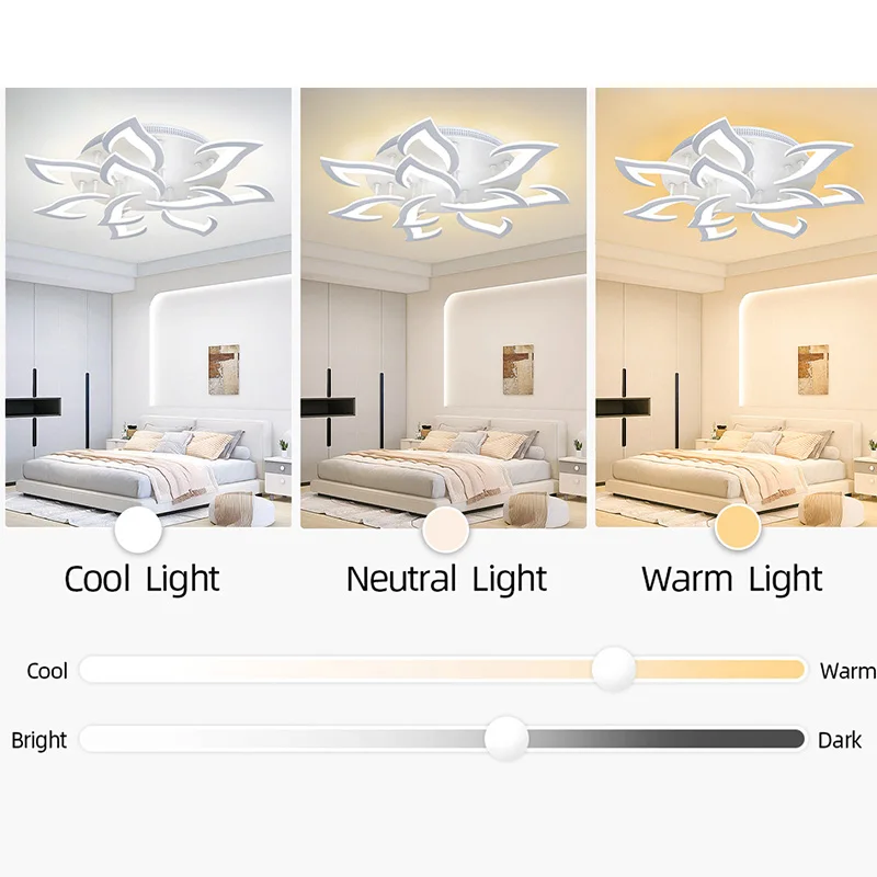 Hot Plafondlamp Verstelbare Helderheid Mobiele Telefoon APP Controle Koud en Warm Licht Kunst Decoratie Verlichting