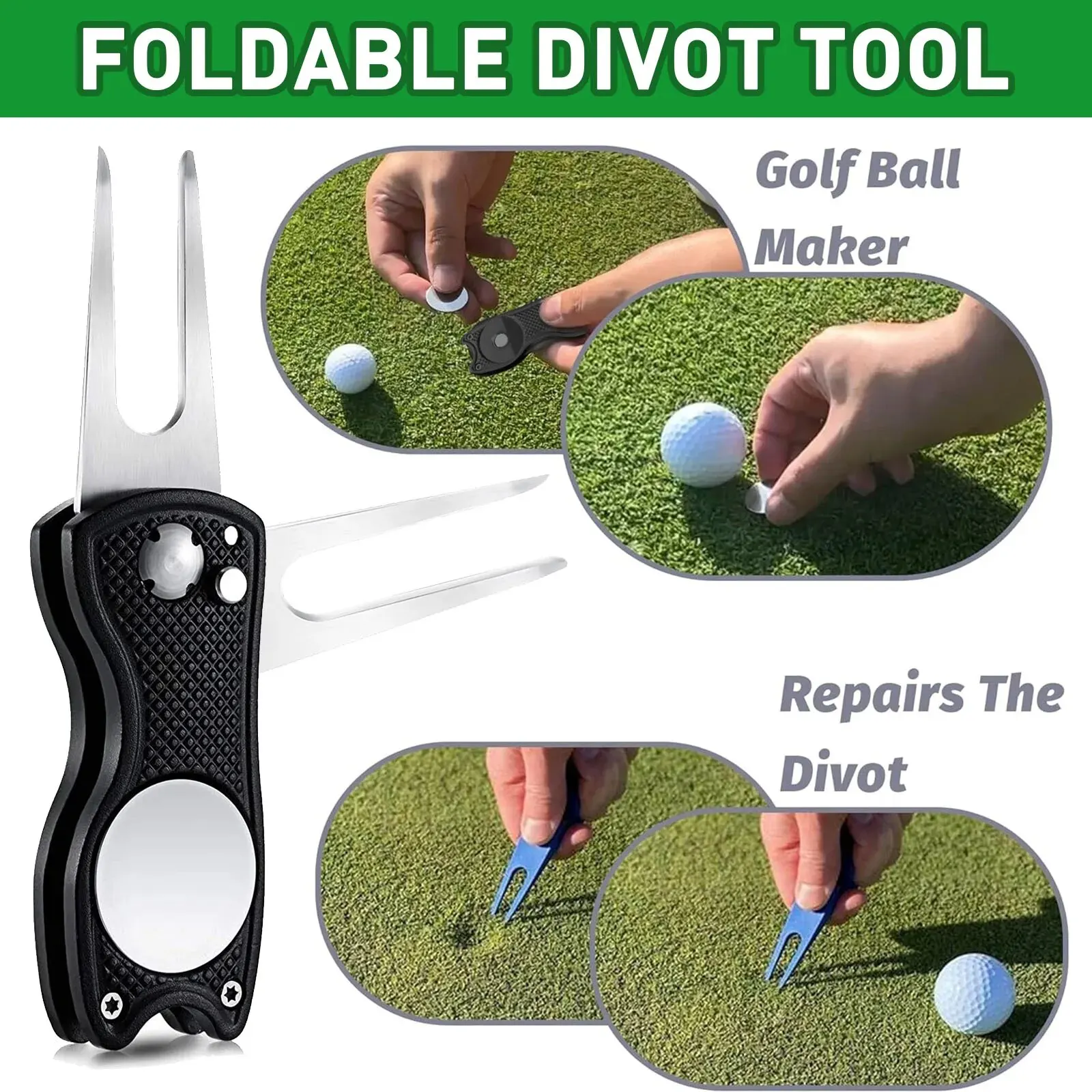 Kit di pulizia per spazzole e asciugamani per mazze da Golf, spazzola per la pulizia della scanalatura a doppia faccia con punta per scanalatura a sfera con cuneo per Putter