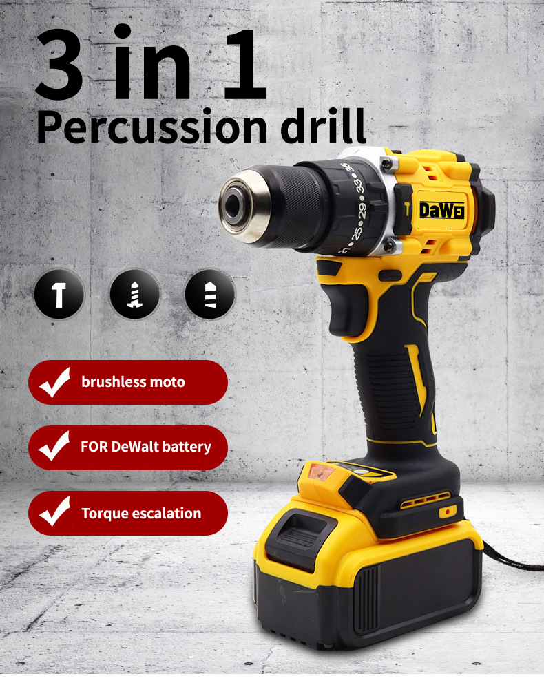 Para bateria de lítio dewalt 20v recarregável sem escova chave de fenda elétrica compacta broca de impacto dcd805