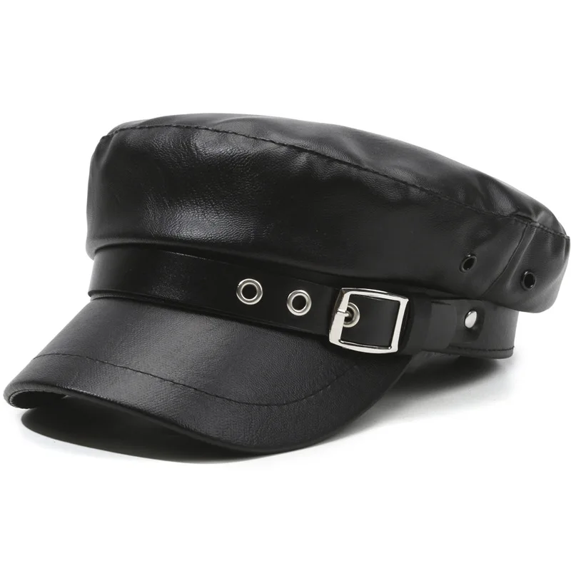 Spring and Autumn Versatile Beret Retro Flat Top Visor Small Face Black Painter Hat Fashion Hat Classic Versatile   Adjustable