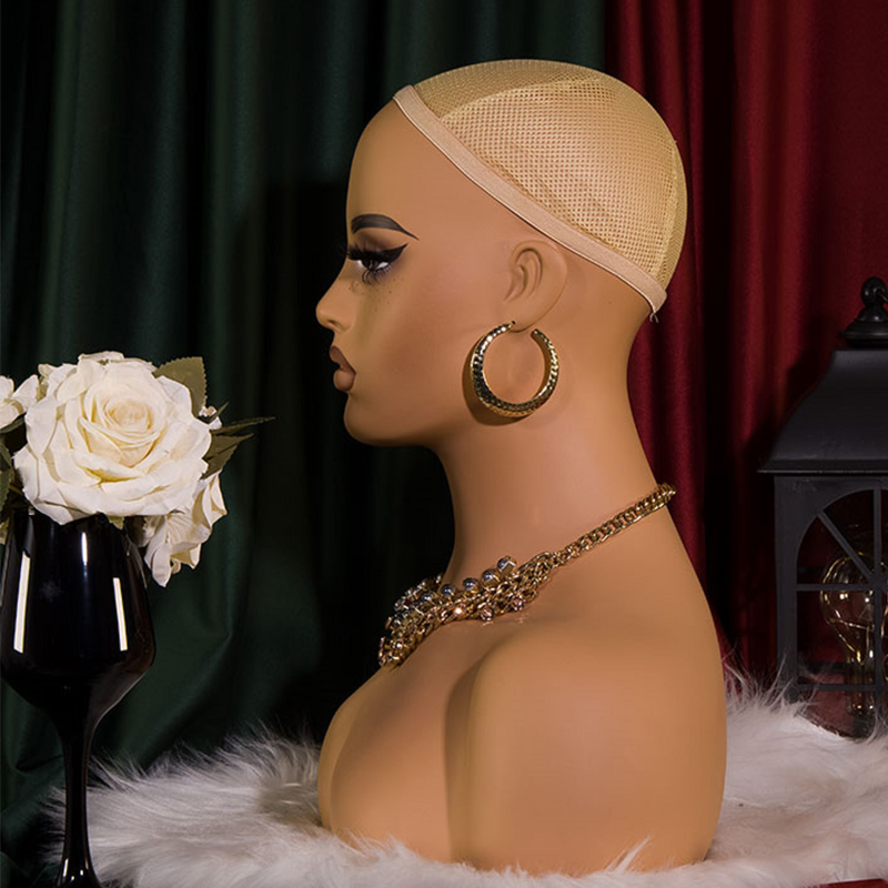 Square Face Wig Head Mannequin With Stand Glam Mannequin Head With Makeup To Put Wigs Dummy Head For Wigs Realistic Female Head