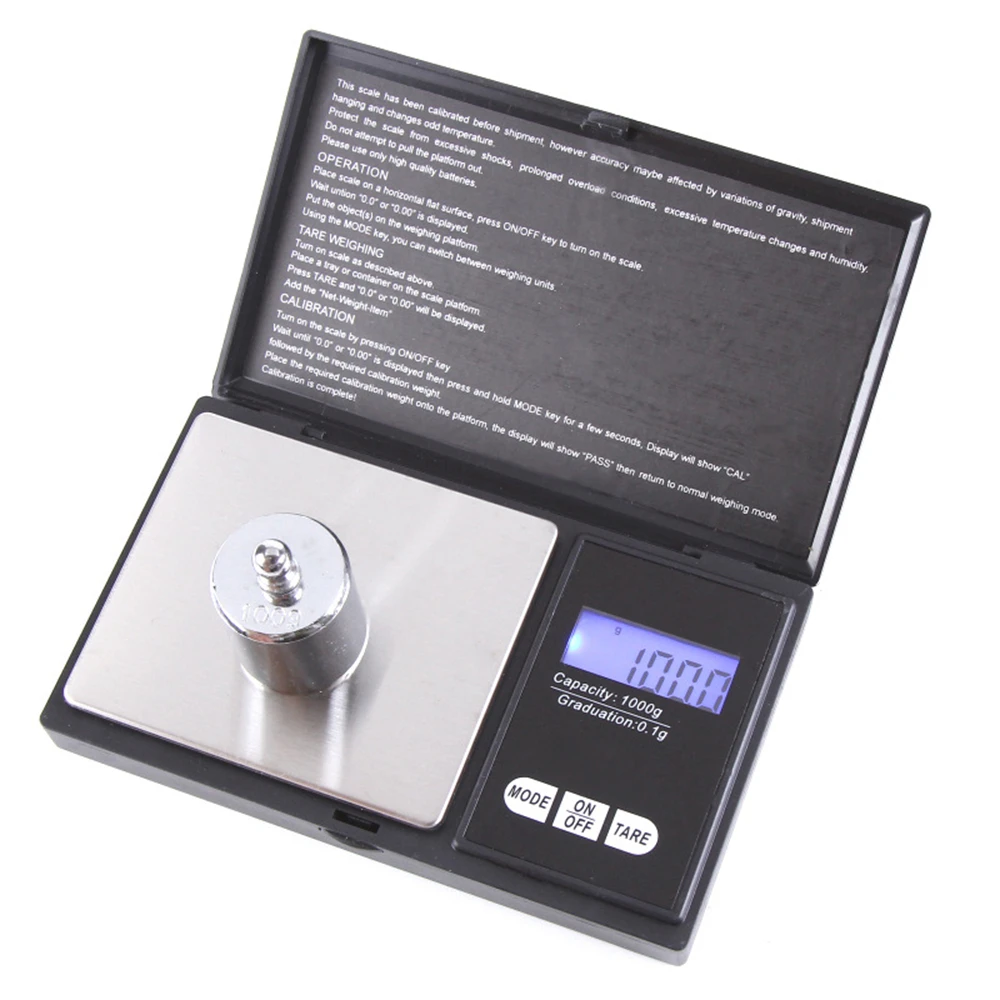 Mini báscula de joyería, báscula electrónica de bolsillo Digital de acero inoxidable de 0,01g, balanza de gramos de oro, báscula de cocina portátil, herramienta de pesaje