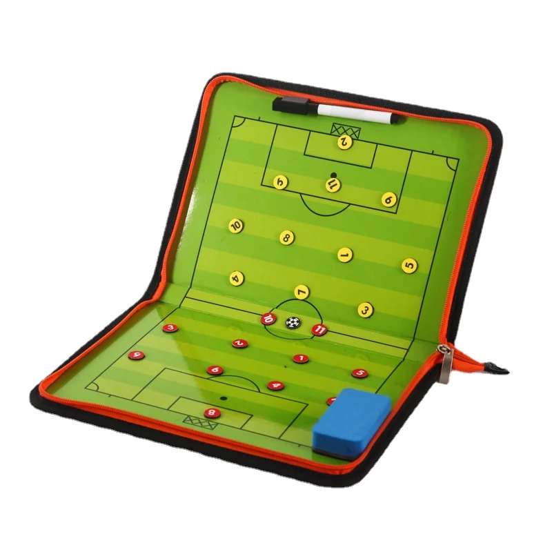 Coach Taktisches Brett, magnetischer Reißverschluss, Fußball-Taktikbrett, Coach-Taktikbrett, faltbares Strategiebrett mit Stift-Klemmbrett, heiß
