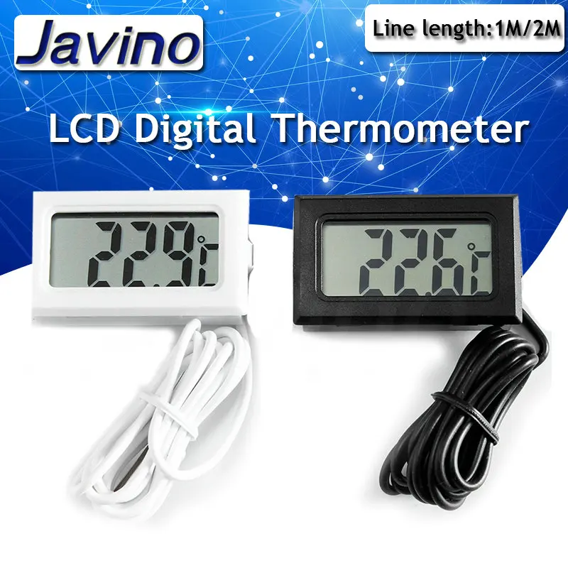 Mini Màn Hình Kỹ Thuật Số LCD Nhiệt Kế Sử Dụng Cho Tủ Đông Nhiệt Độ-50-110 ℃ Nhiệt Kế Tủ Lạnh Trong Nhà Và Ngoài Trời Chống Nước Đầu Dò