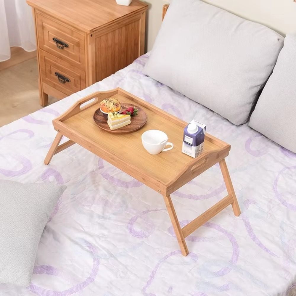 New Folding Table Bamboo Mini Dining-table Multifunction Bed Desk Living Room