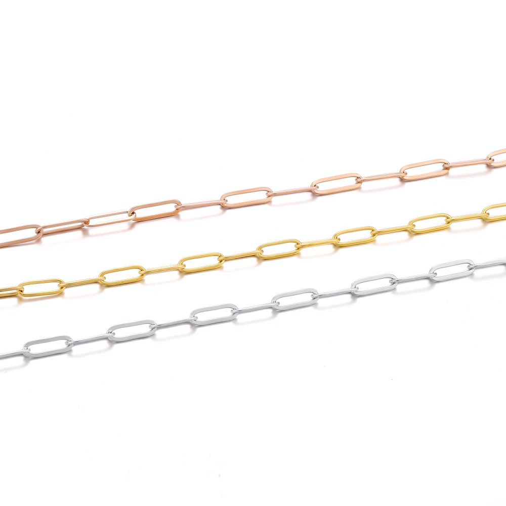 1M 3/4mm łańcuszek ze stali nierdzewnej bez blaknięcia kabel złote łańcuszki na naszyjnik bransoletka na kostkę DIY komponenty do wyrobu biżuterii hurtowo