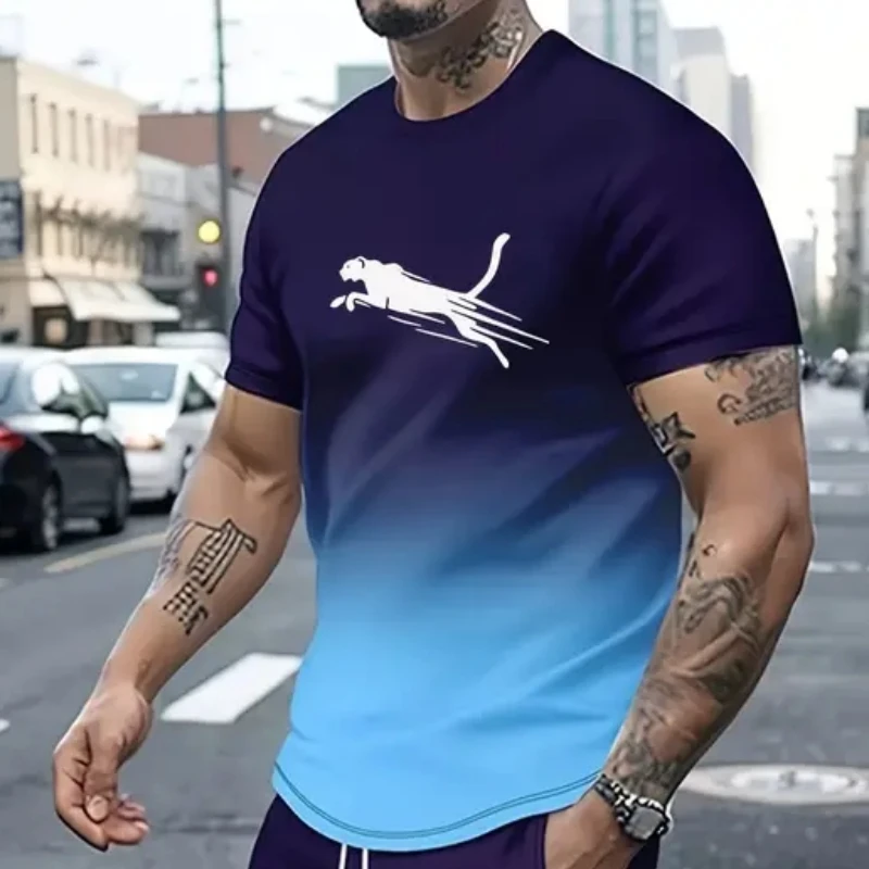 動物 Tシャツ男性用 3d プリント Tシャツメンズスポーツ Tシャツストリートファッション半袖 Tシャツルーズ特大男性服